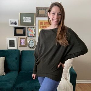 Zara Olive Cape-style Sweater Sz.M